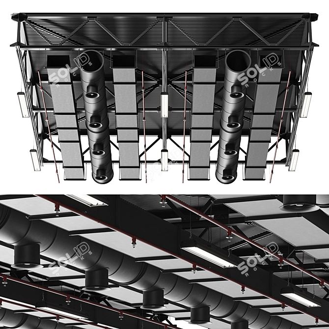 Seamless Ventilation System Set 3D model image 1