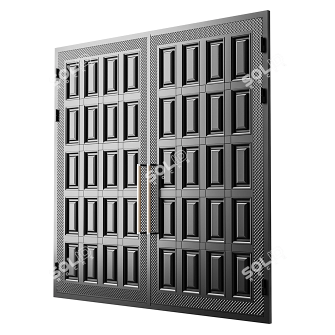 Modern Black Gate 3D Model 3D model image 2