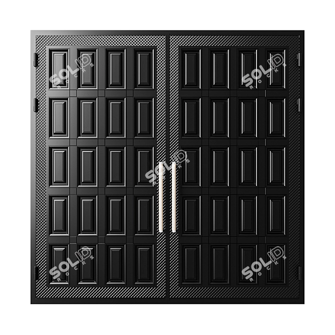 Modern Black Gate 3D Model 3D model image 3