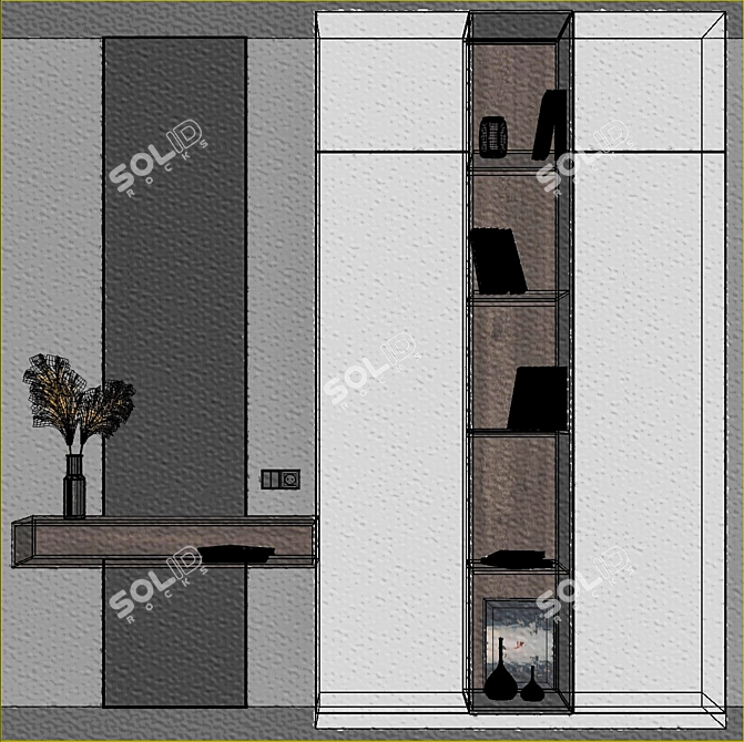 Sleek Entryway Furniture Ensemble 3D model image 2