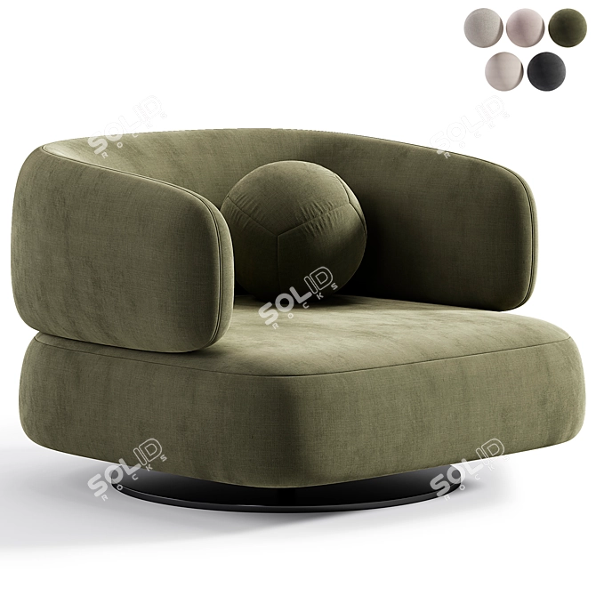 Swivel Zeppelin Armchair: Modern Elegance 3D model image 1