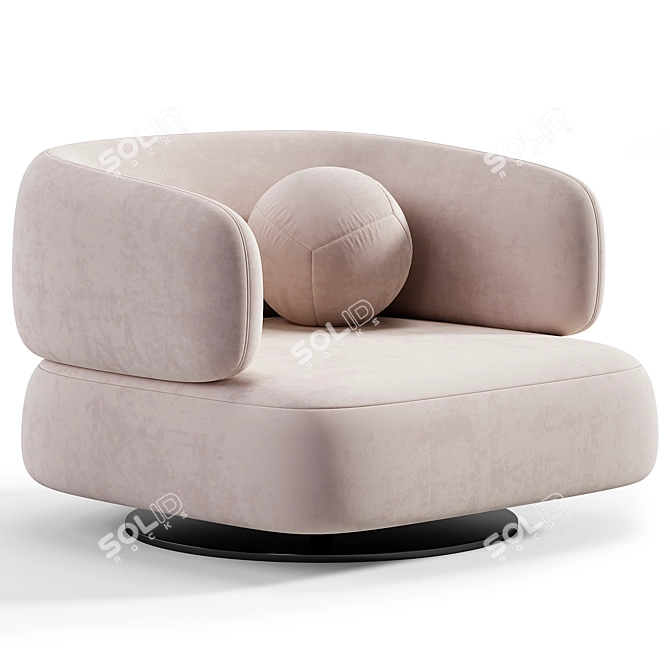 Swivel Zeppelin Armchair: Modern Elegance 3D model image 2