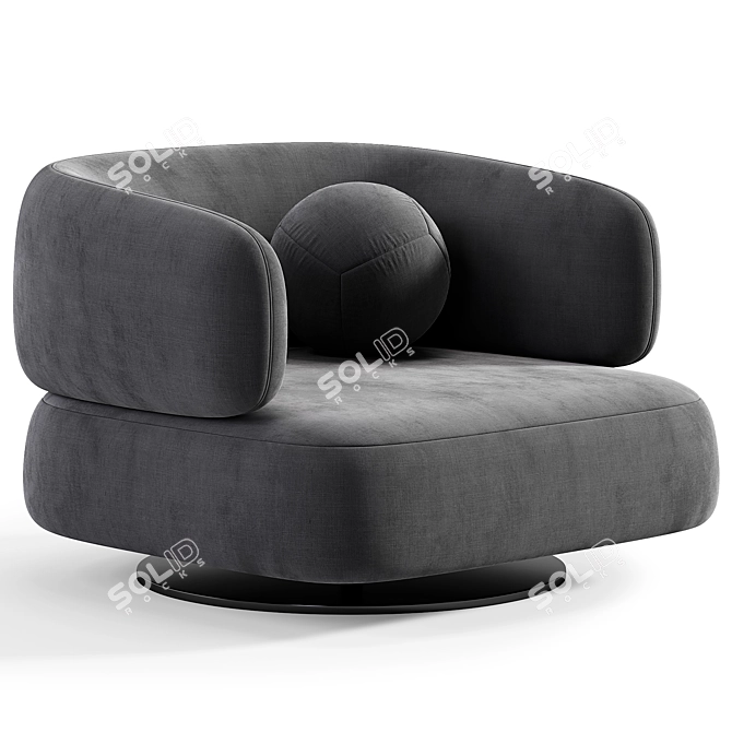 Swivel Zeppelin Armchair: Modern Elegance 3D model image 3