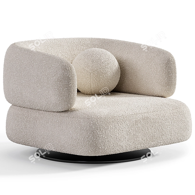 Swivel Zeppelin Armchair: Modern Elegance 3D model image 4