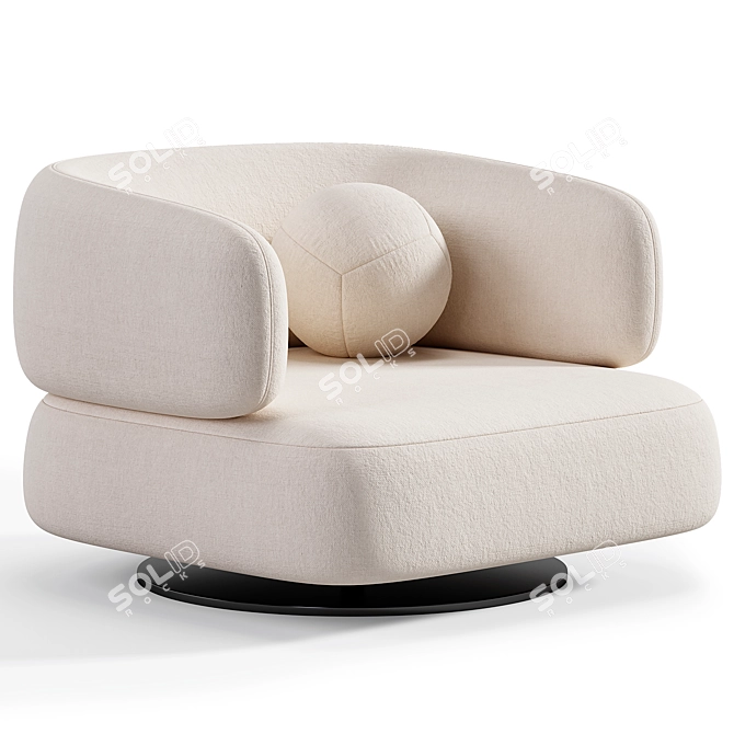 Swivel Zeppelin Armchair: Modern Elegance 3D model image 5