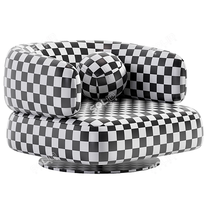 Swivel Zeppelin Armchair: Modern Elegance 3D model image 6