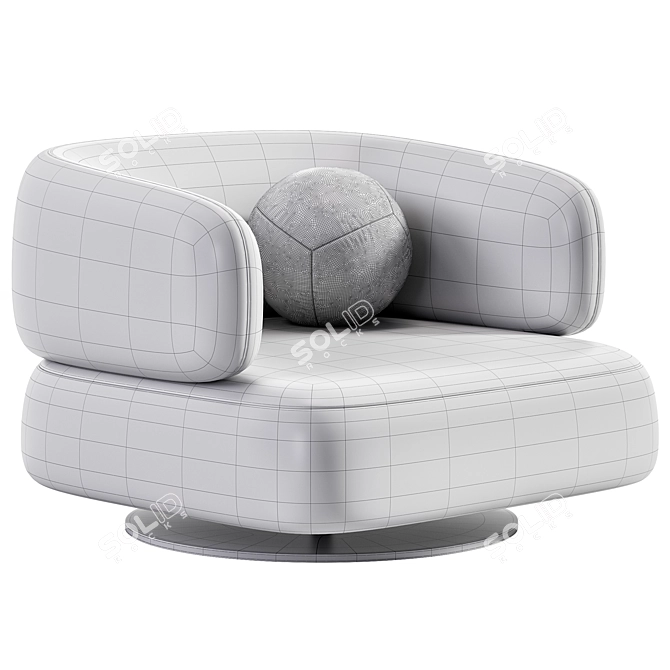 Swivel Zeppelin Armchair: Modern Elegance 3D model image 7