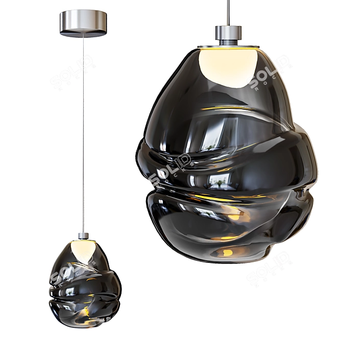 OMAM Black Pendant Light 710mm 3D model image 1