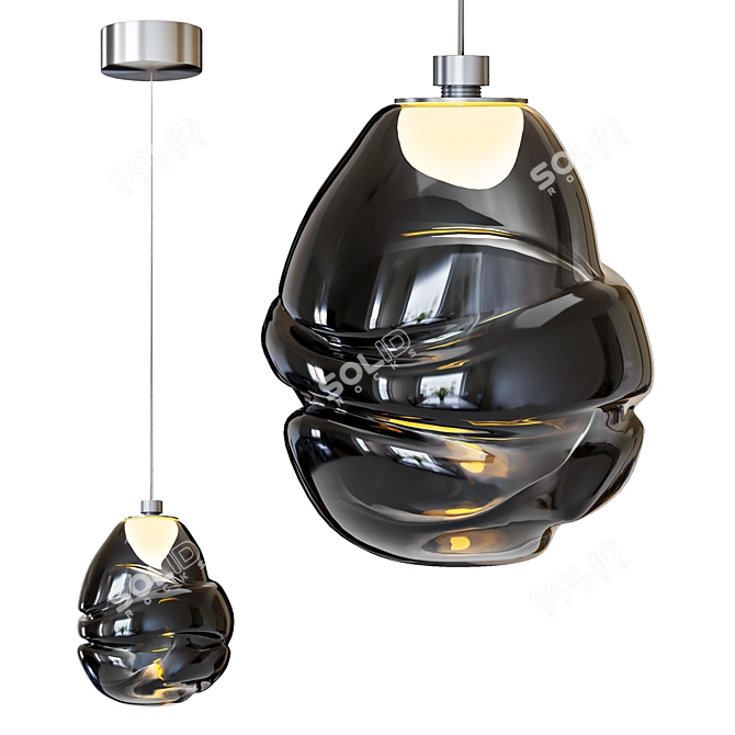 OMAM Black Pendant Light 710mm 3D model image 5