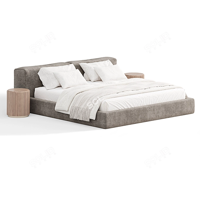 Title: Modern Superoblong Bed Collection 3D model image 7