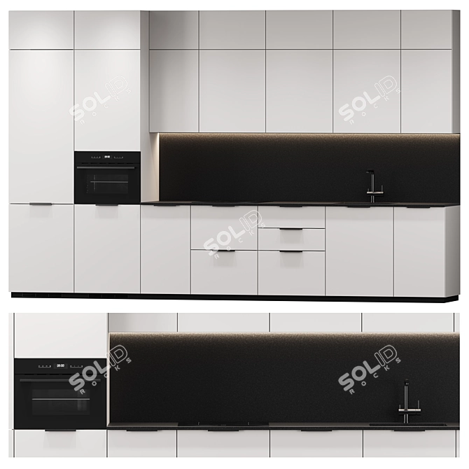 Custom Modern Style Kitchen Set 3D model image 1