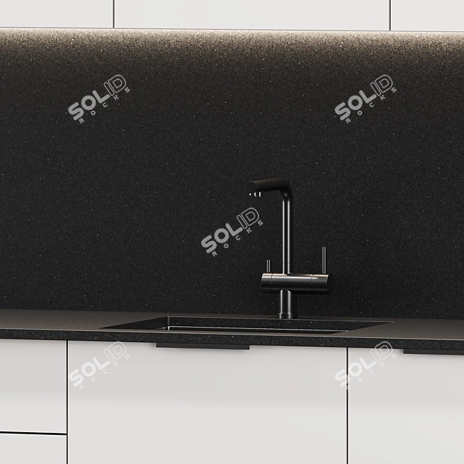 Custom Modern Style Kitchen Set 3D model image 4