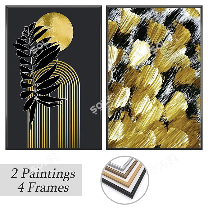 Artwork Set with Frame Variants 3D model image 1