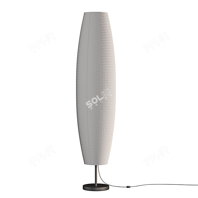 Contemporary Metal Round Base Floor Lamp 3D model image 3