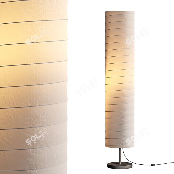 Modern White Paper Floor Lamp 3D model image 1