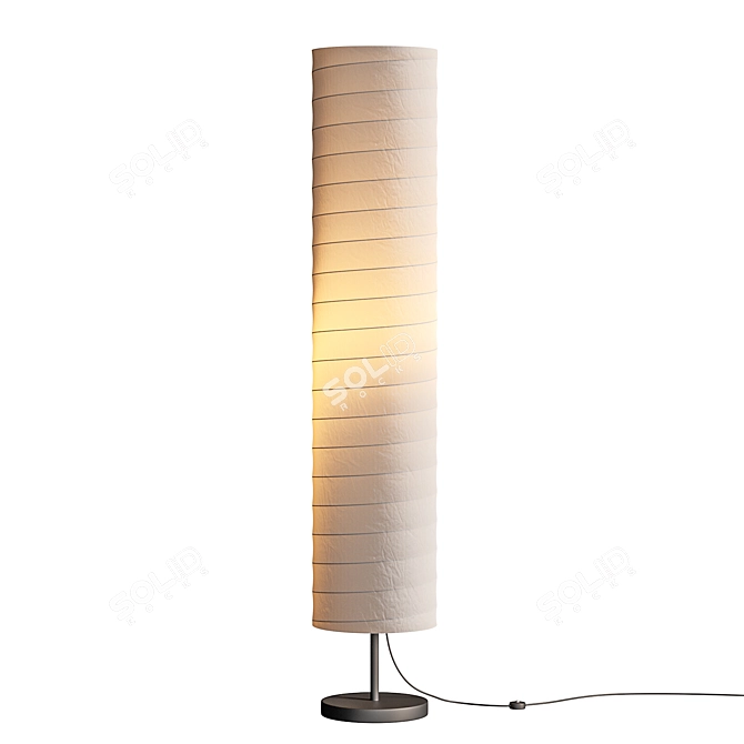 Modern White Paper Floor Lamp 3D model image 2