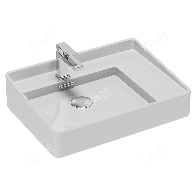 Elegant Arezzo Above Counter Basin 3D model image 1