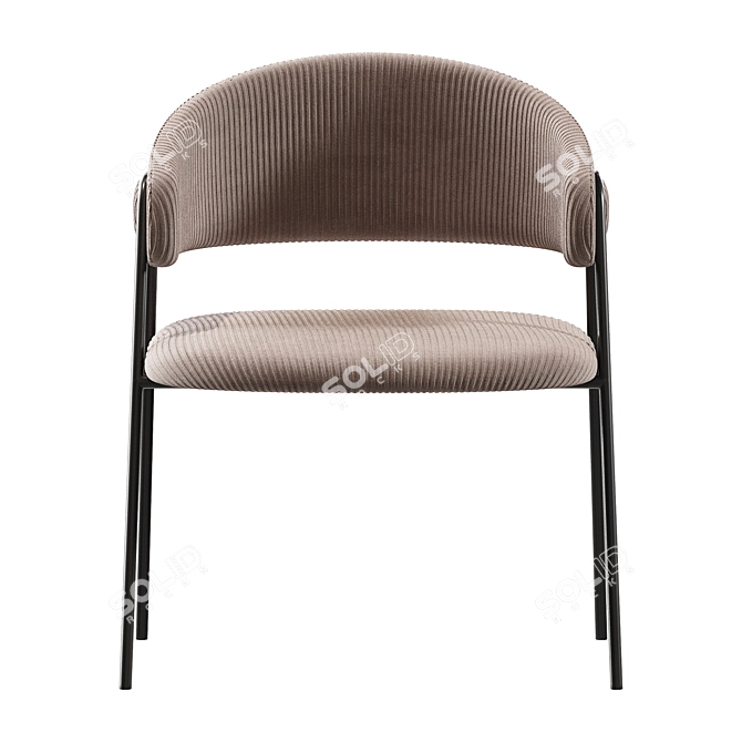 Collins Velvet Grey Chair 3D model image 5