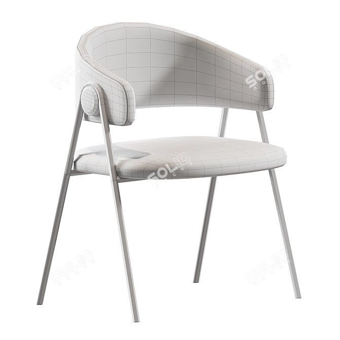Collins Velvet Grey Chair 3D model image 7