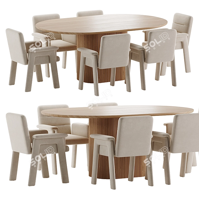 Sophisticated Dining Set 110 3D model image 1