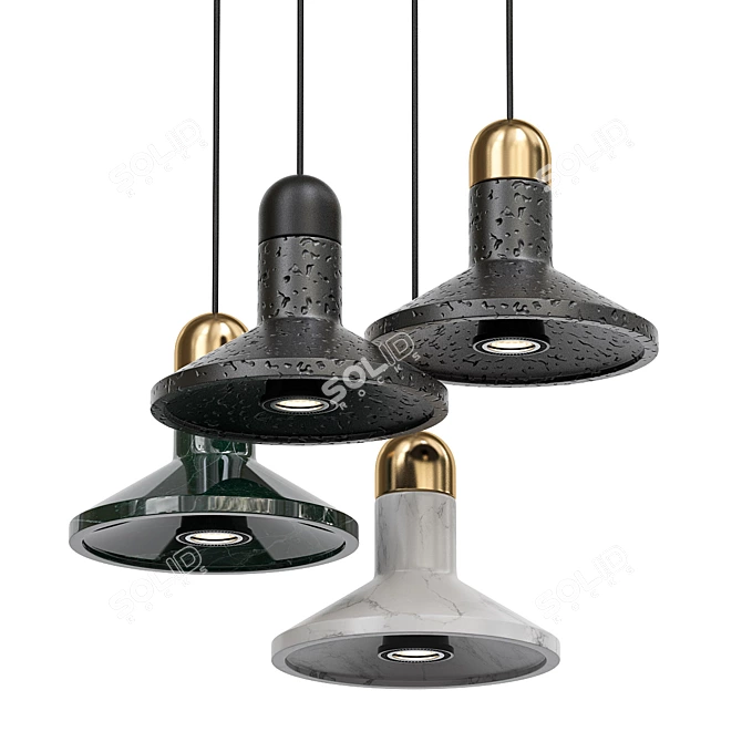 ImperiumLoft RARITY Black Pendant Light 3D model image 1