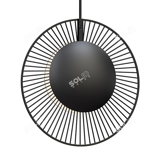 Magdalena Black Pendant Light 3D model image 1