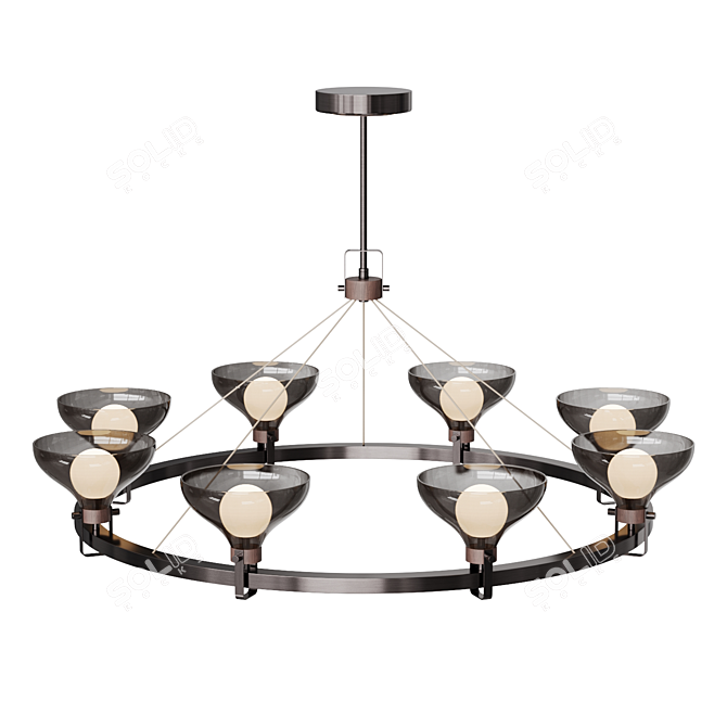 WOLFGANG 8 Ceiling Chandelier, Unique 3D model image 2