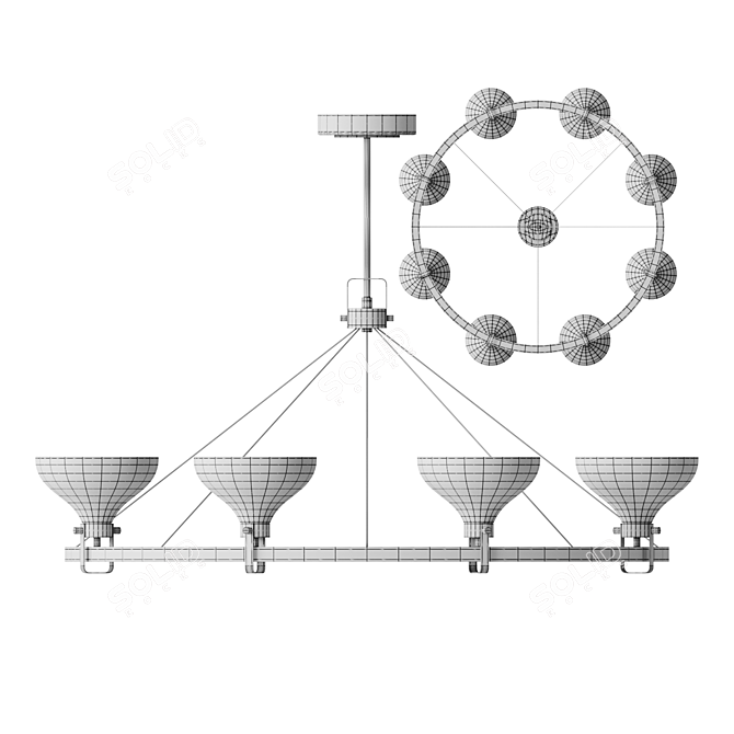 WOLFGANG 8 Ceiling Chandelier, Unique 3D model image 4
