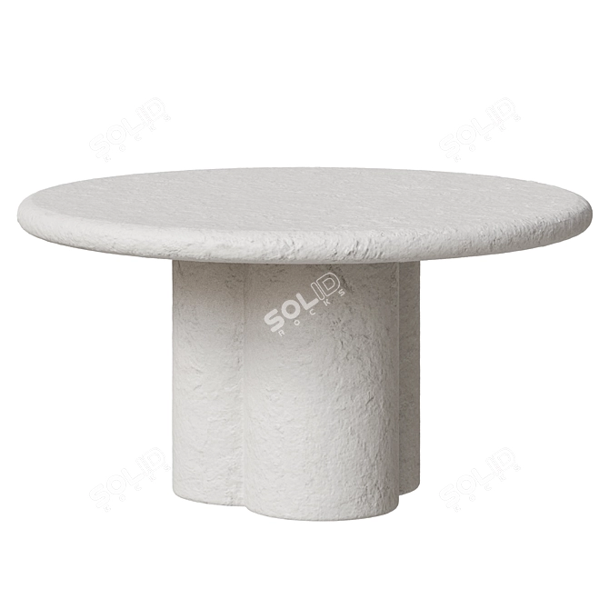 Modern Concrete Dining Table Set 3D model image 2