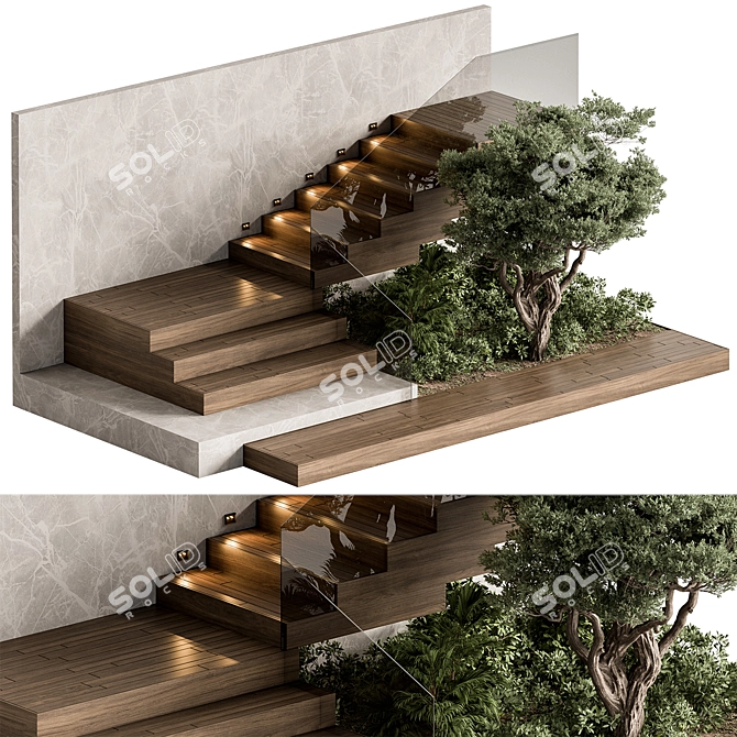 Outdoor Stairs Set 103 3D model image 1