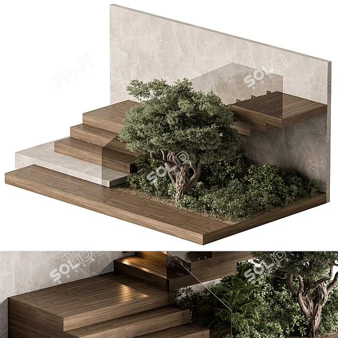 Outdoor Stairs Set 103 3D model image 2