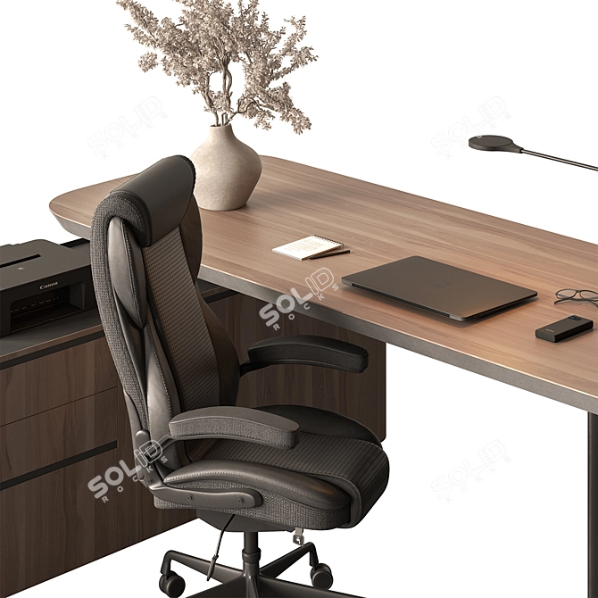 Executive Office Desk - Premium Design 3D model image 3