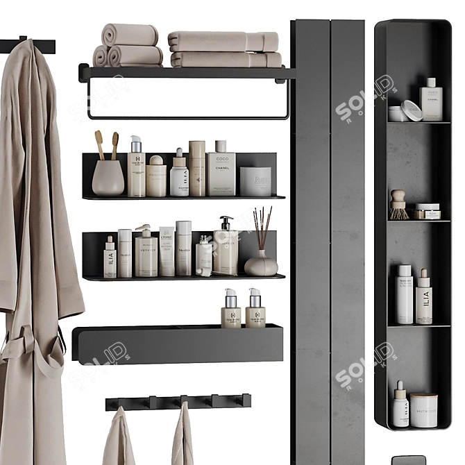 Modern Bathroom Accessories Set V33 3D model image 2