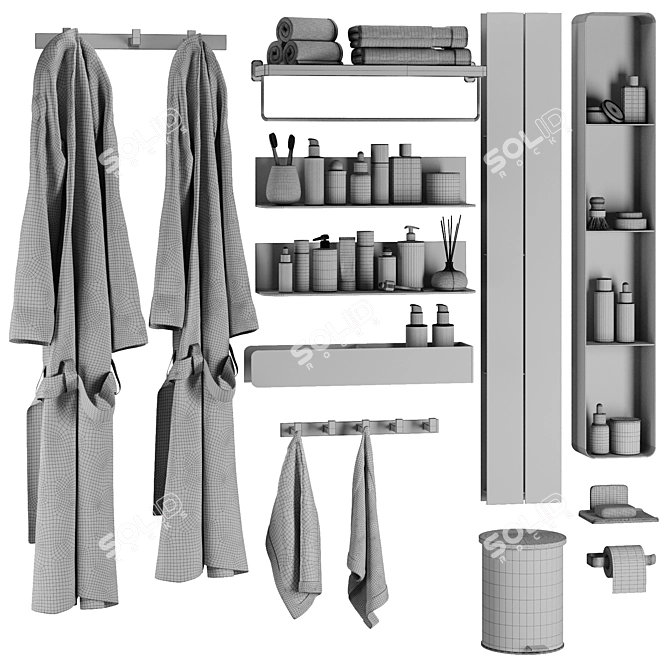 Modern Bathroom Accessories Set V33 3D model image 3