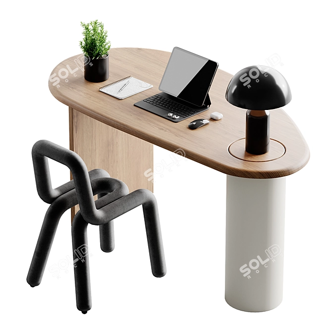 Modern Eclipse AuDo Desk 3D model image 1