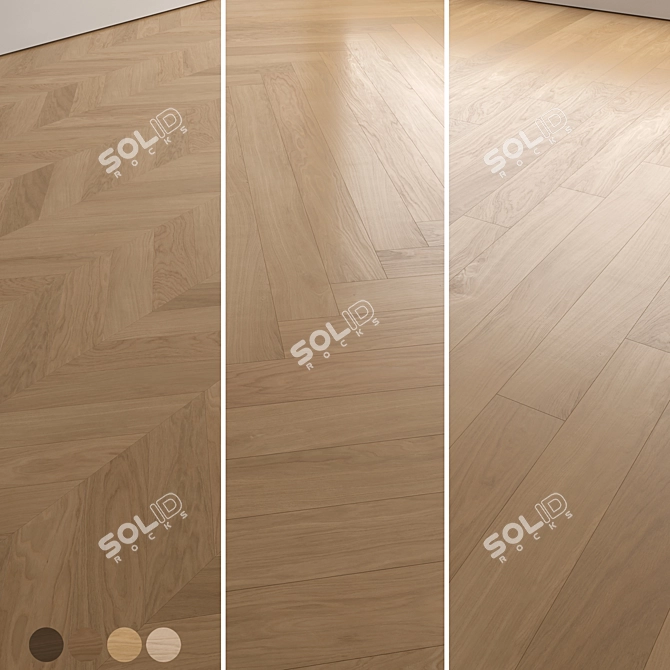 Modern Wood Floor Set Collection 3D model image 1