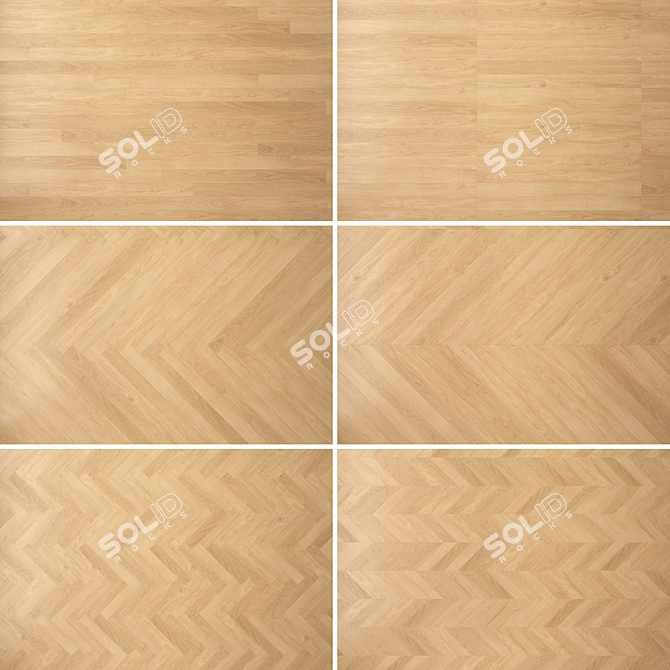 Modern Wood Floor Set Collection 3D model image 2