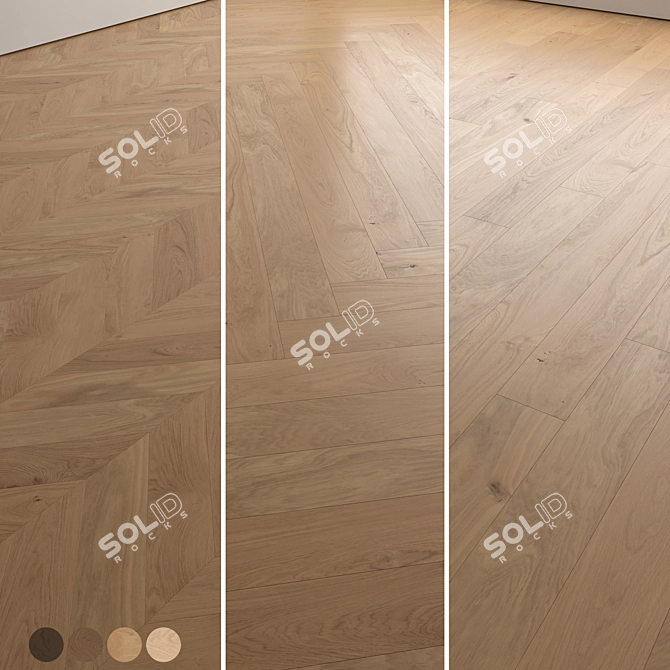 Premium Wood Floor 3D Model 3D model image 1