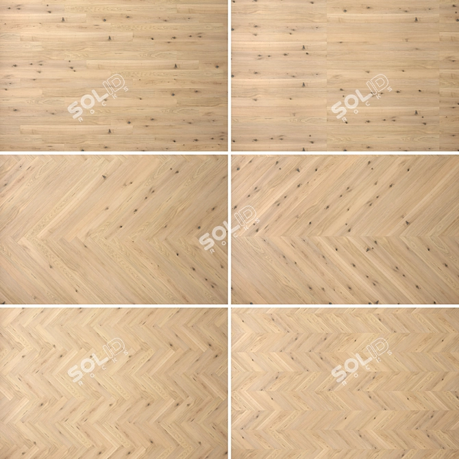 Luxury Wood Floor Set 3D 3D model image 2