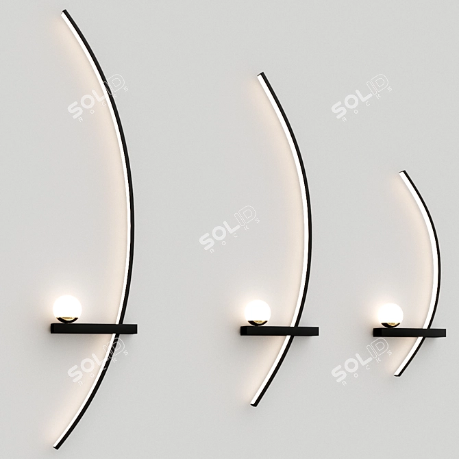 Modern Minimalist LED Wall Lamp 3D model image 4