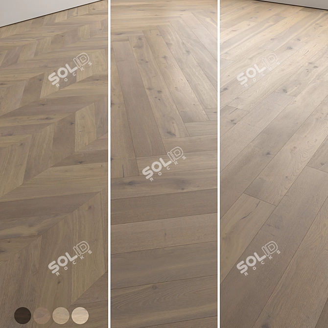 Wood Floor 3D Texture Set 3D model image 1