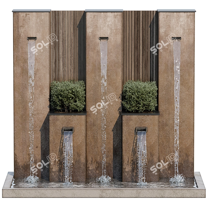 Elegant Waterfall Fountains Cascade Design 3D model image 1