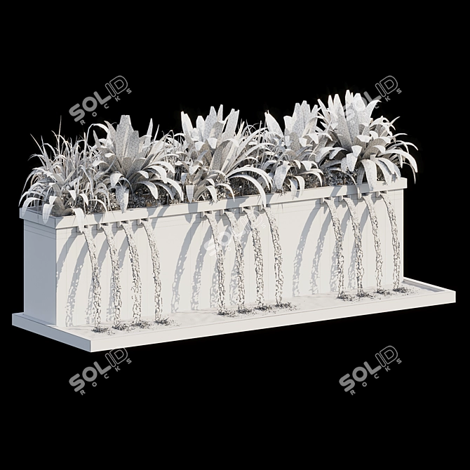 Flowing Water Fountain Sculpture 3D model image 4