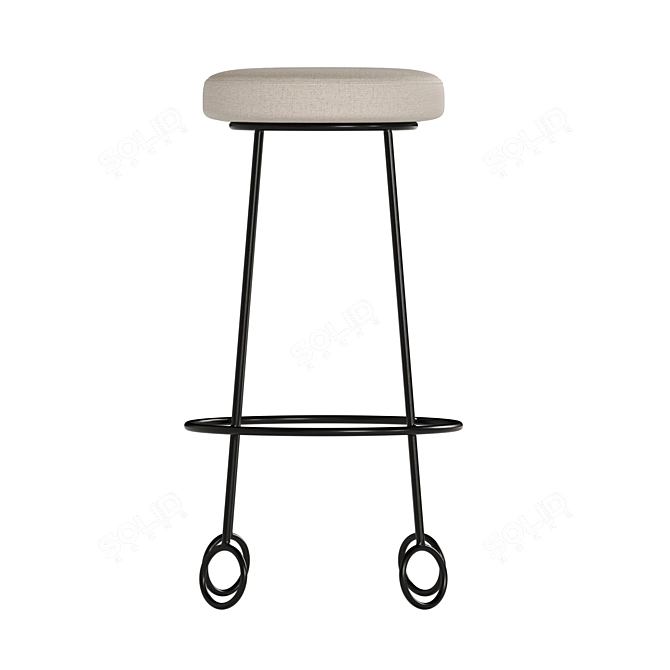 Sleek Yoyo Counter Stool 3D model image 2