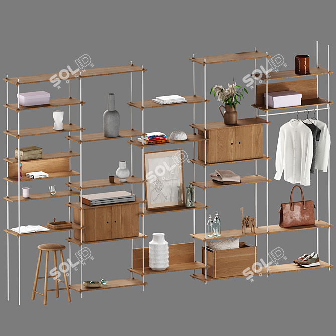 Customizable Floor Standing Shelving System 3D model image 6