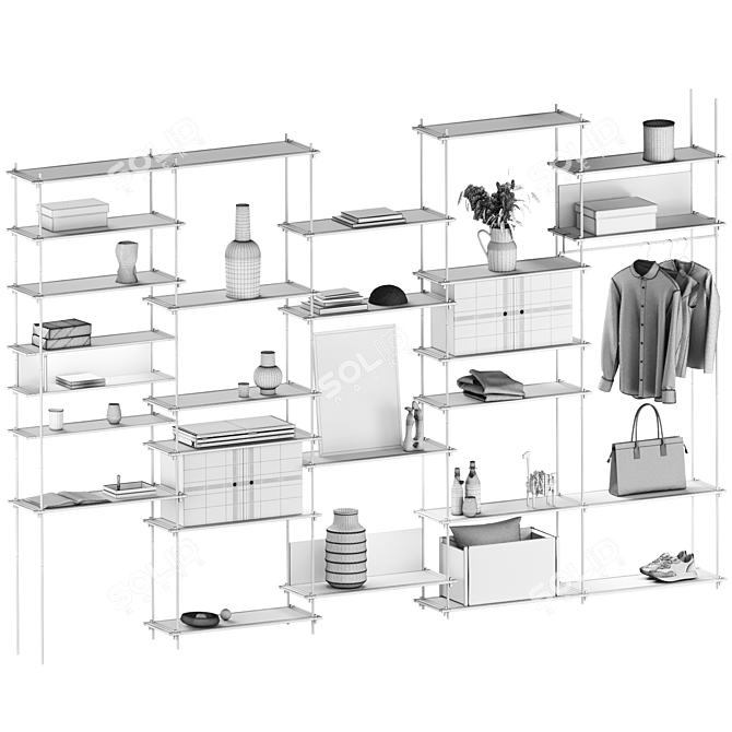 Customizable Floor Standing Shelving System 3D model image 9