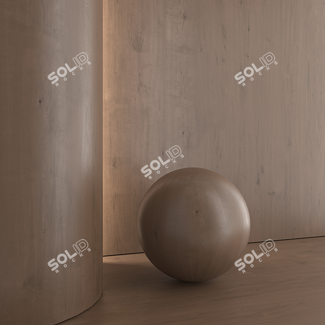 Oak Wood Material Set - PBRTextures 3D model image 5