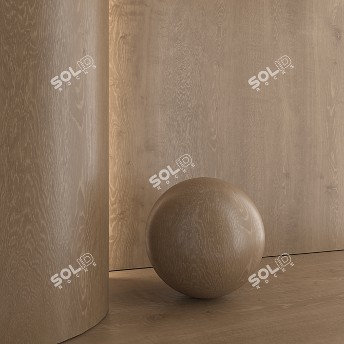 High-Quality Oak Wood Material 3D model image 5