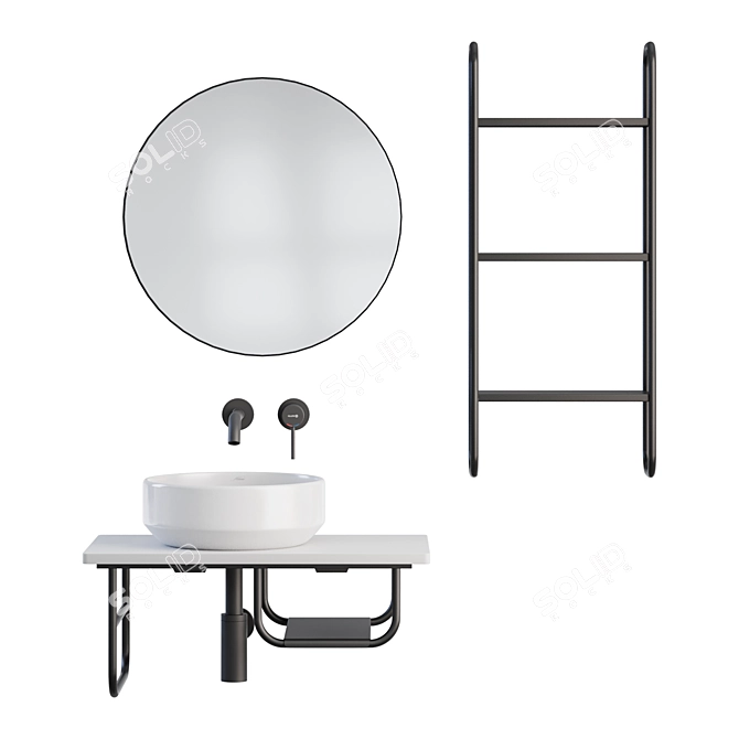 Modern Bathroom Furniture Set Uno 3D model image 2