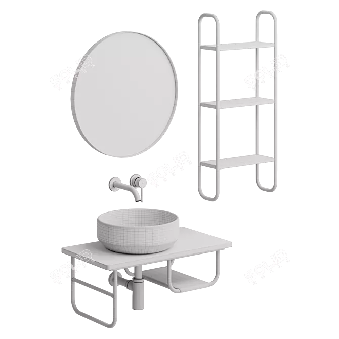 Modern Bathroom Furniture Set Uno 3D model image 4